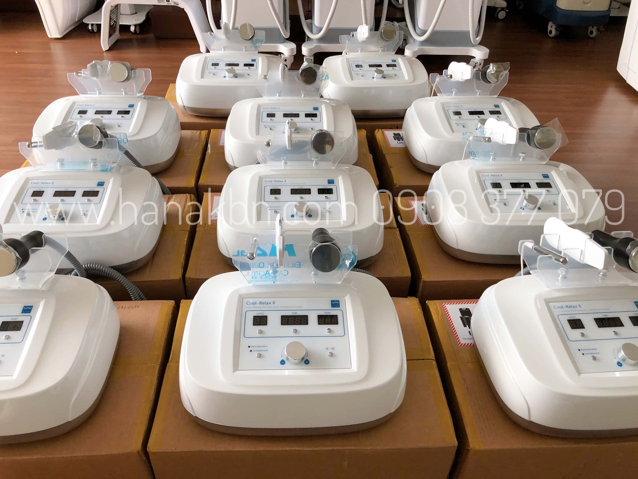 Hình ảnh máy điện di Cool Relax-Hàn Quốc về hàng số lượng lớn tại công ty HanaKBN