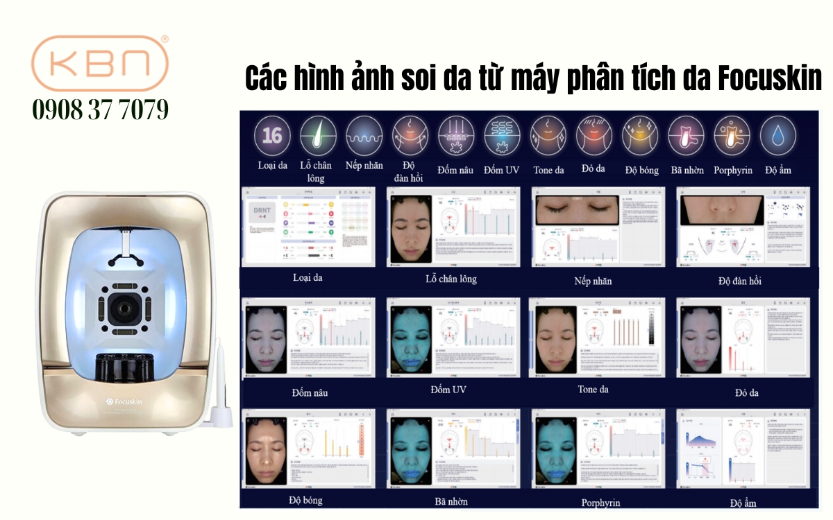 Các hình ảnh soi da từ máy phân tích da Focuskin Hàn Quốc