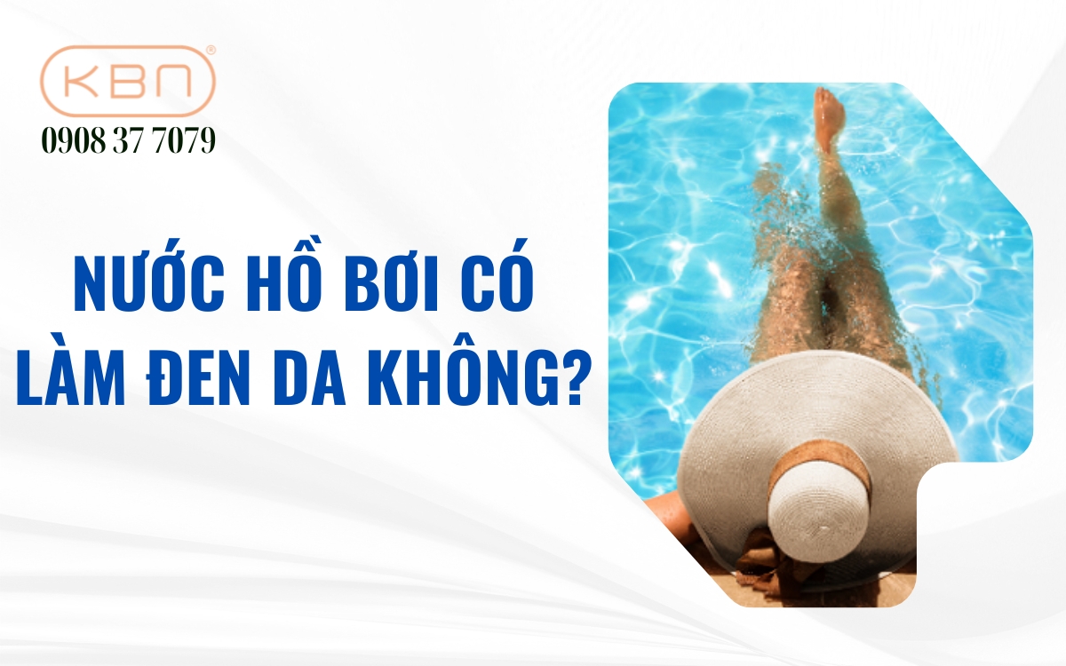 Nước hồ bơi có làm đen da không?